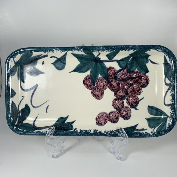 Nova Scotia Pottery Cream & Sugar Set Grape Design Studio Pottery Signed ‘Pentz’ - Picture 2 of 11